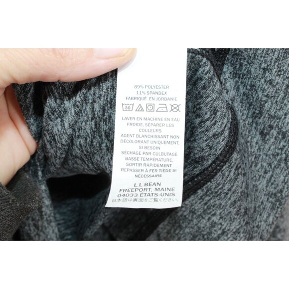 LL Bean VentureSoft Pullover Sweatshirt Quarter Zip Black Marl Size S - Picture 10 of 11